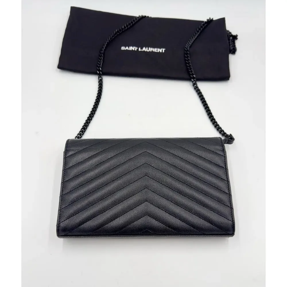 YSL Black Cassandre WOC NOIR Matte Black Hardware